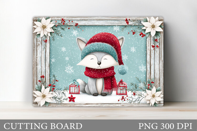 Christmas Wolf Cutting Board. Christmas Cutting Board example image 1