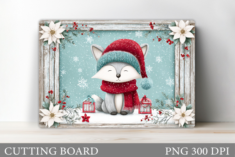 Christmas Wolf Cutting Board. Christmas Cutting Board