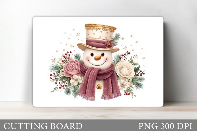 Christmas Cutting Board. Snowman Cutting Board Sublimation