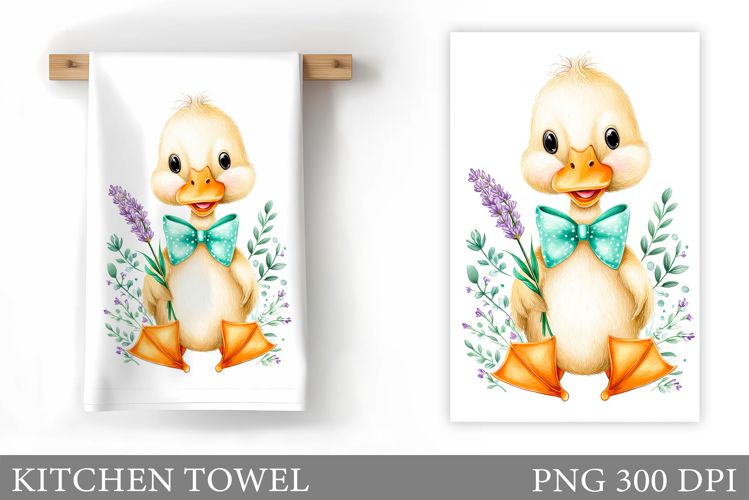 Cute Duck Kitchen Towel Design. Duck Flowers Kitchen Towel
