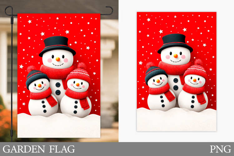 Snowman Garden Flag. Christmas Garden Flag Sublimation
