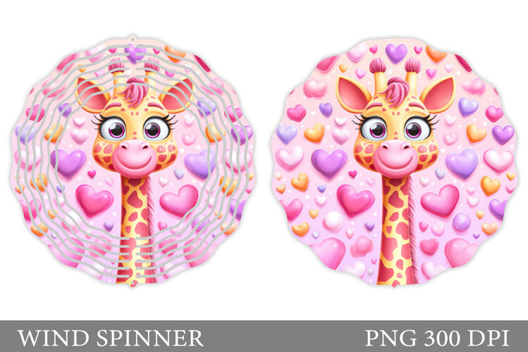 Valentines Giraffe Wind Spinner. Valentines Wind Spinner example image 1