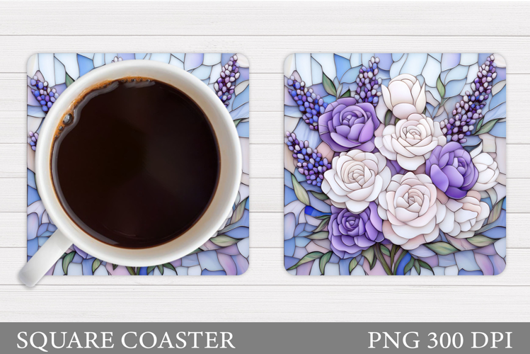 Roses Coaster Sublimation. Flowers Coaster Design