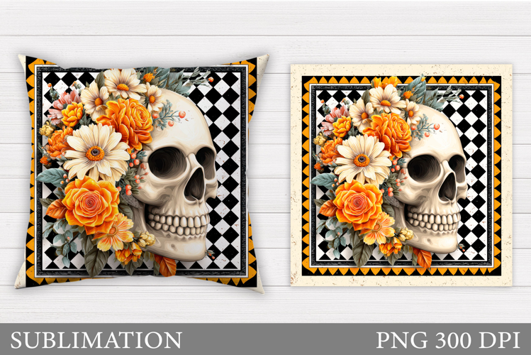 Skull Pillow Sublimation. Halloween Pillow Sublimation