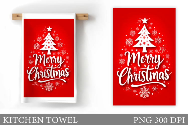 Merry Christmas Kitchen Towel. Christmas Kitchen Towel