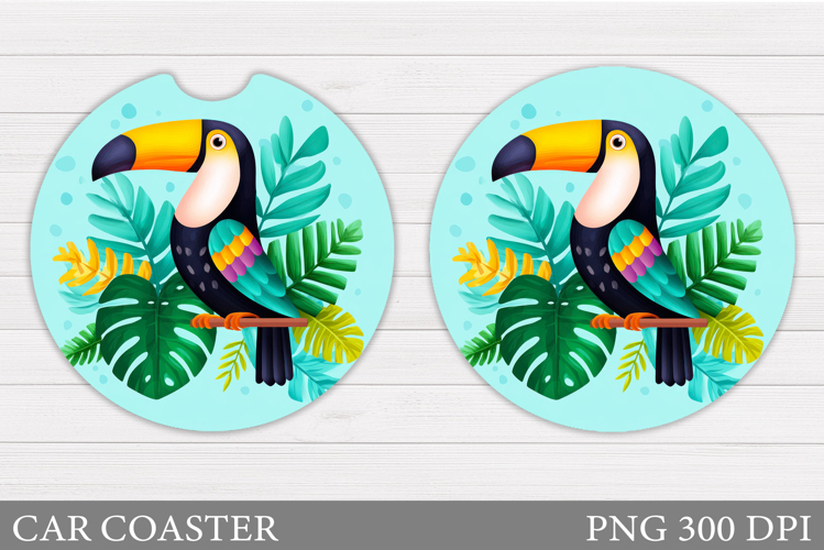 Toucan Car Coaster Design. Toucan Sublimation