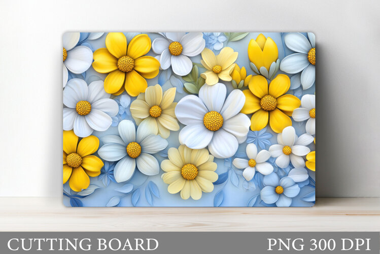 Flowers Cutting Board. Floral Cutting Board Sublimation example image 1