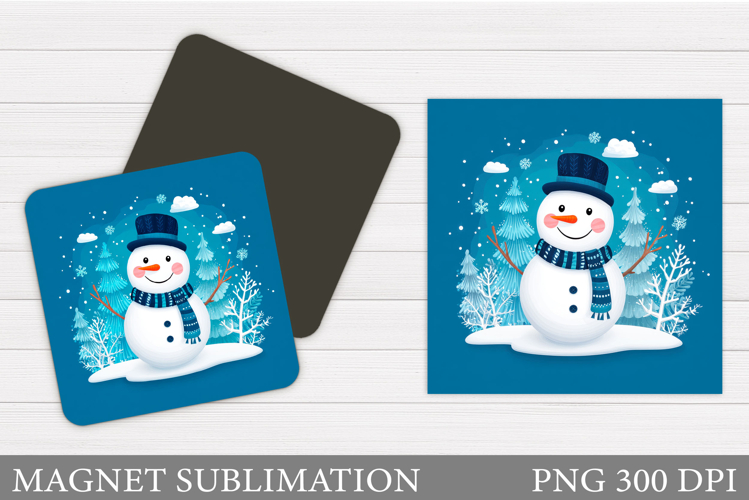 Snowman Magnet Sublimation. Christmas Magnet Design