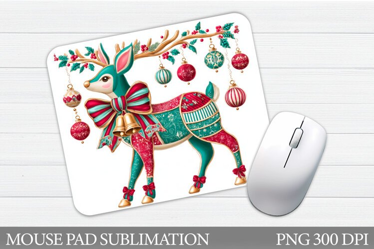 Christmas Deer Mouse Pad. Christmas Mouse Pad Design example image 1