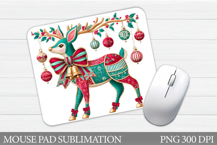 Christmas Deer Mouse Pad. Christmas Mouse Pad Design