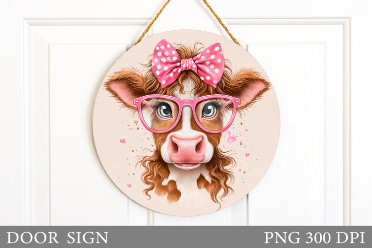 Valentines Cow Door Sign. Valentines Door Sign Sublimation