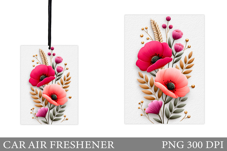 Floral Car Air Freshener. Flowers Car Air Freshener Design