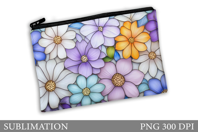 Wildflowers Makeup Bag. Flowers Makeup Pouch Sublimation