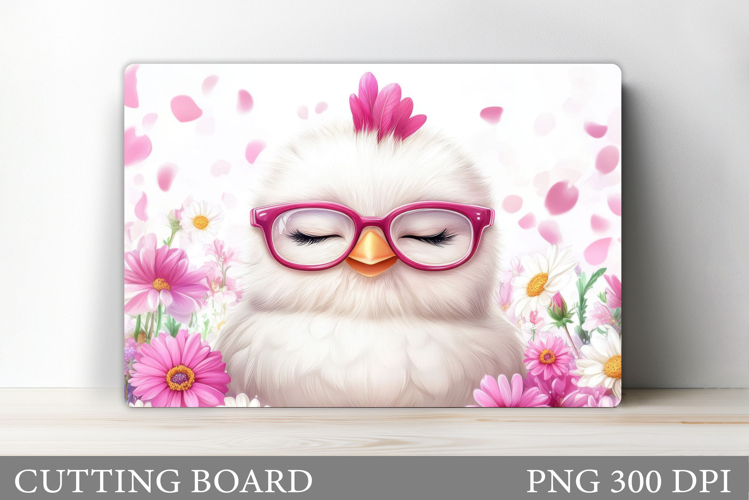 Chicken Cutting Board Design. Chicken Flowers Cutting Board
