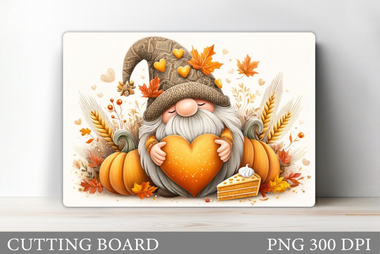 Fall Gnome Cutting Board. Fall Cutting Board Sublimation example image 1