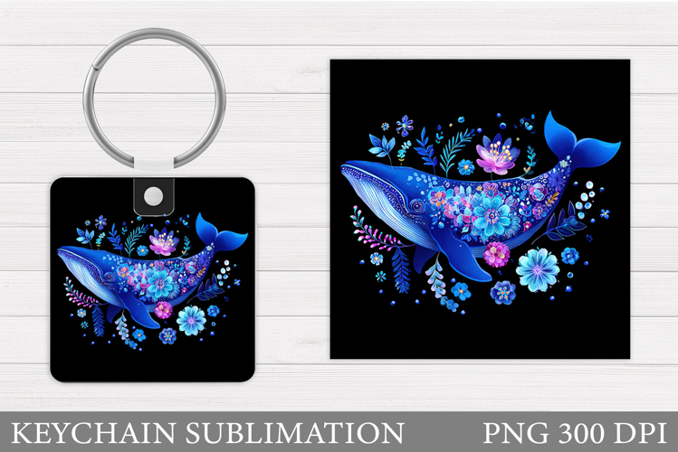 Whale Keychain Sublimation. Whale Sublimation