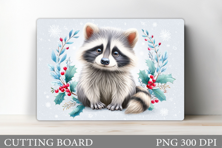 Christmas Raccoon Cutting Board. Christmas Cutting Board