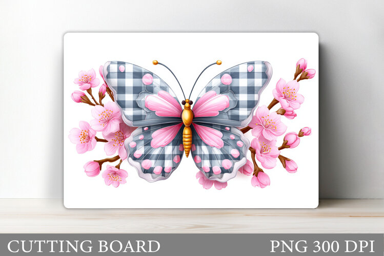Butterfly Cutting Board. Flowers Cutting Board Sublimation example image 1