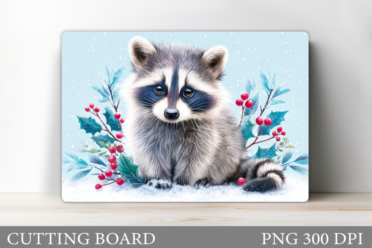 Christmas Raccoon Cutting Board. Christmas Cutting Board
