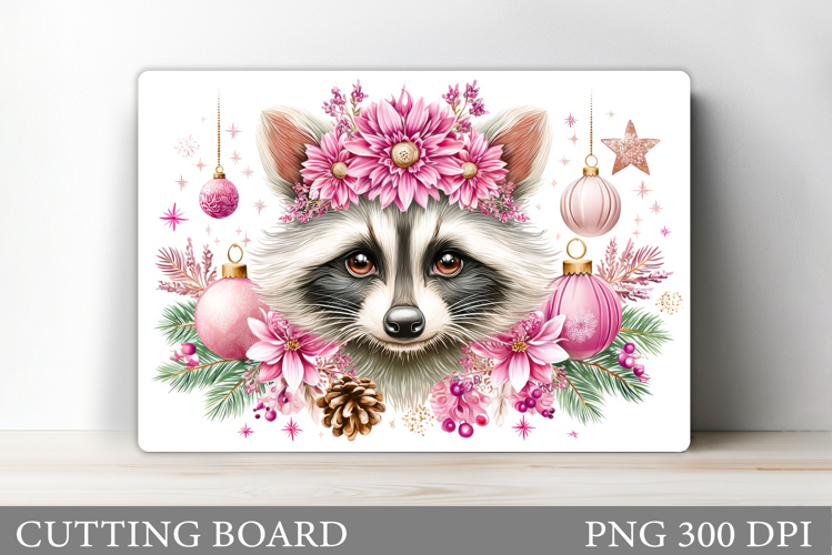 Christmas Raccoon Cutting Board. Christmas Cutting Board