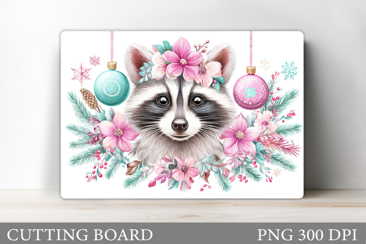 Christmas Raccoon Cutting Board. Christmas Cutting Board