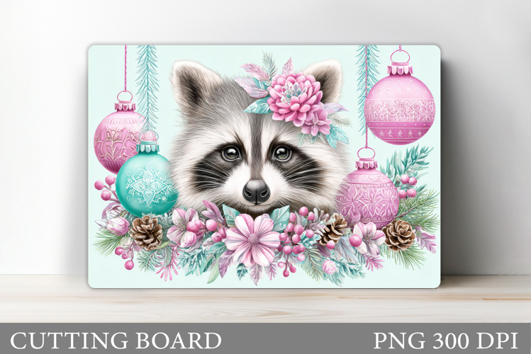 Christmas Raccoon Cutting Board. Christmas Cutting Board