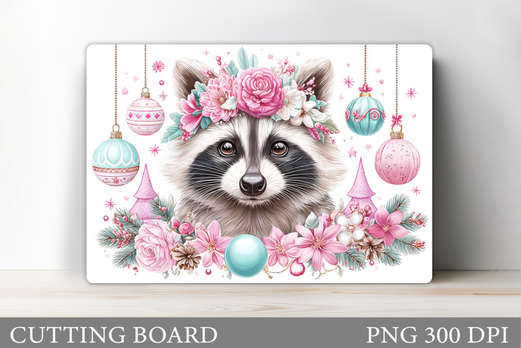 Christmas Raccoon Cutting Board. Christmas Cutting Board