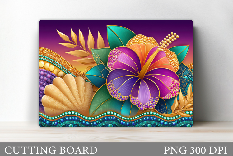 Flowers Cutting Board Design. Tropical Flowers Cutting Board