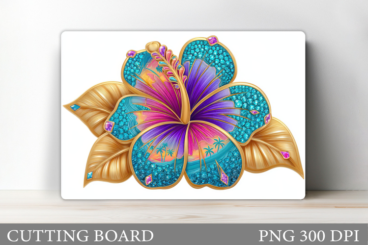 Hibiscus Cutting Board. Flowers Cutting Board Sublimation
