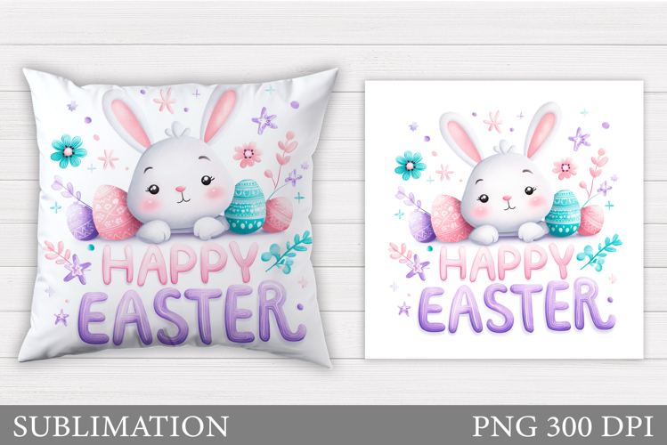Easter Bunny Sublimation. Easter Bunny Pillow Design