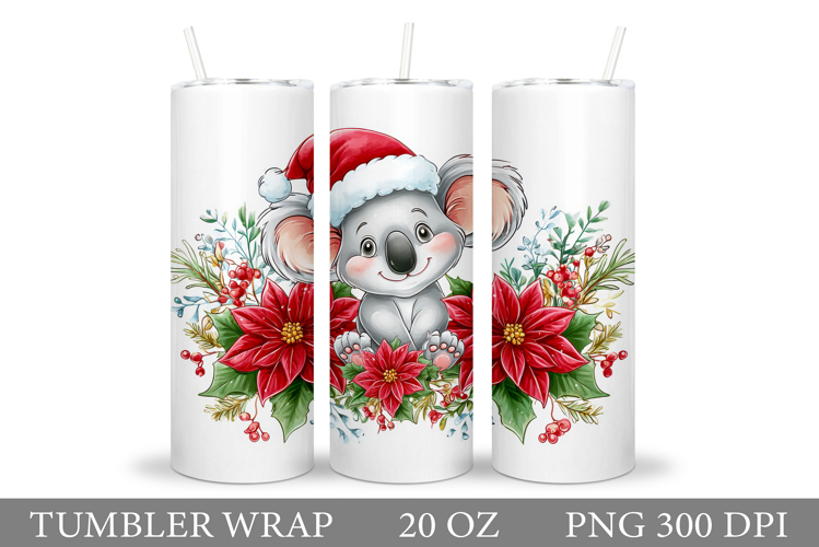 Christmas Koala Tumbler. Christmas Tumbler Sublimation