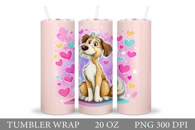 Valentines Dog Tumbler Design. Valentine Tumbler Sublimation