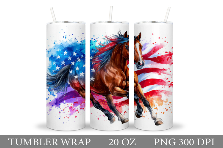 Patriotic Horse Tumbler. Patriotic Tumbler Sublimation