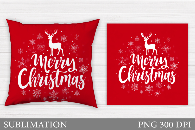 Merry Christmas Pillow Design. Christmas Sublimation