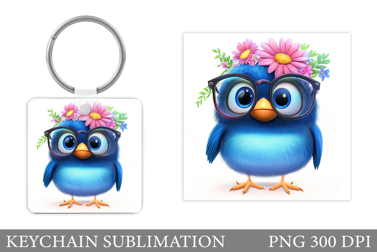 Cute Bird Keychain Design. Cute Bird Sublimation