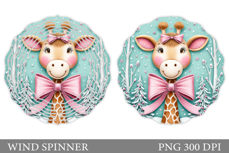 Christmas Giraffe Wind Spinner. Christmas Wind Spinner