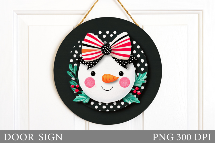 Cute Snowman Door Sign. Christmas Door Sign Design