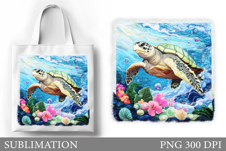 Sea Turtle Tote Bag Sublimation. Turtle Sublimation