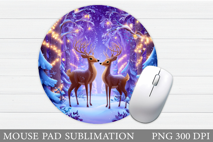 Reindeer Mouse Pad Sublimation. Christmas Mouse Pad Design