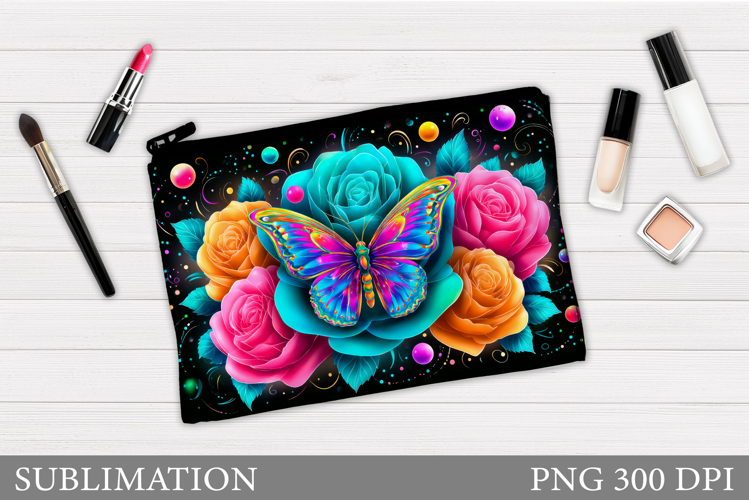 Butterfly Sublimation. Butterfly Makeup Bag Design