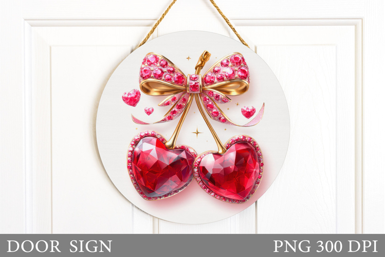 Valentines Cherry Door Sign. Valentines Door Sign Design