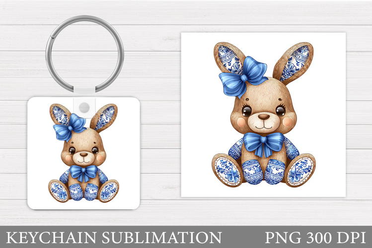 Cute Bunny Keychain Design. Cute Bunny Sublimation