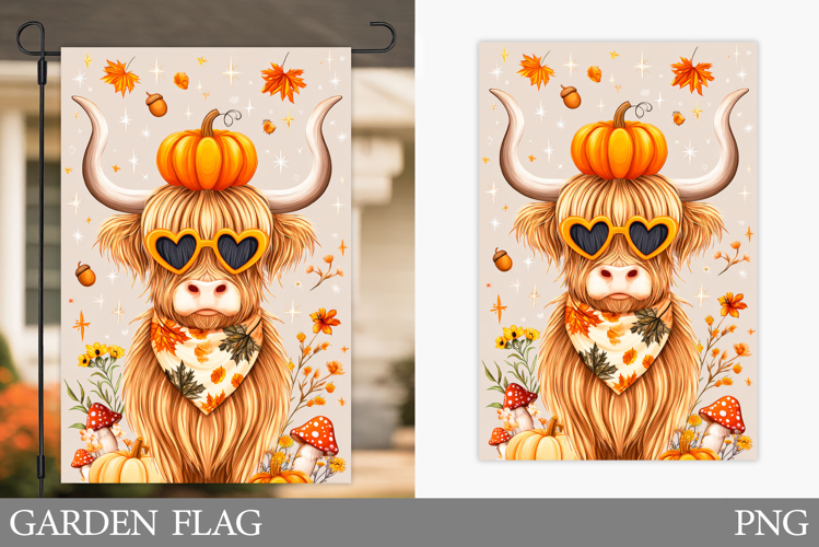 Fall Cow Garden Flag. Fall Garden Flag Sublimation
