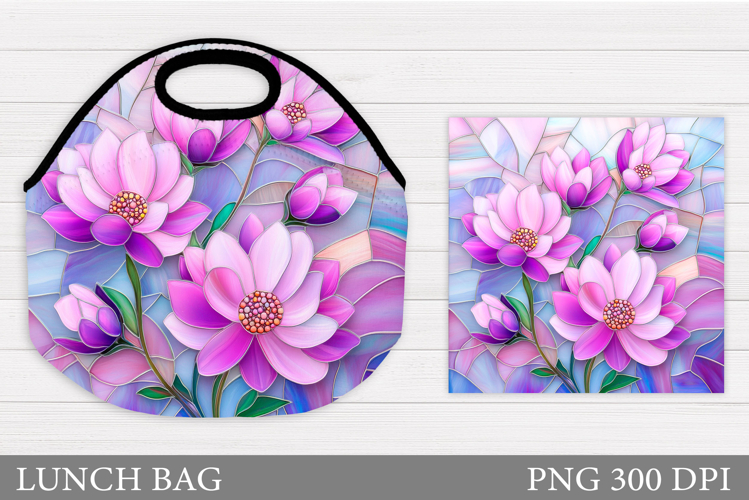 Floral Lunch Bag Sublimation. Flowers Lunch Bag Design