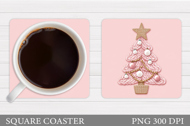 Crochet Christmas Tree Coaster. Christmas Coaster Design