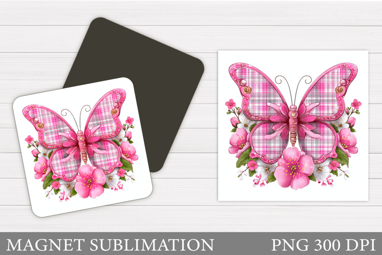 Butterfly Flowers Sublimation. Butterfly Magnet Sublimation