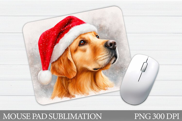 Christmas Dog Mouse Pad. Cute Dog Mouse Pad Design example image 1