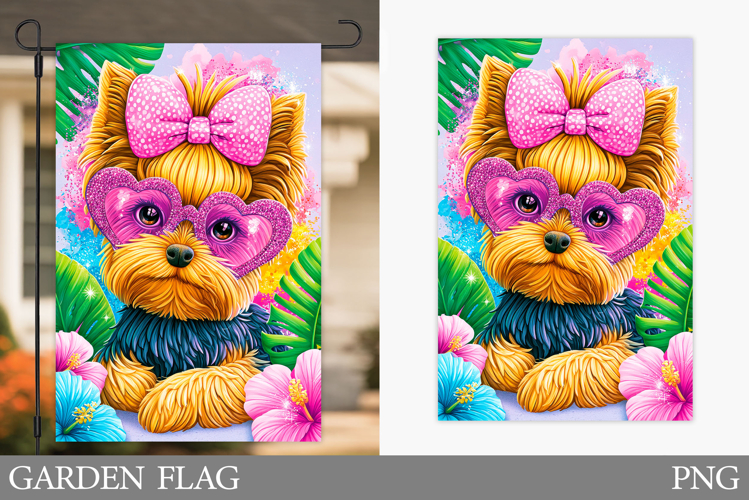 Cute Dog Garden Flag Design. Funny Garden Flag Sublimation