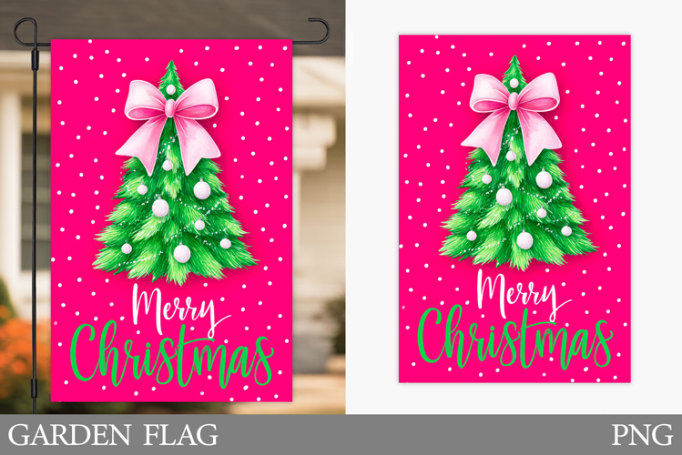 Christmas Tree Garden Flag. Merry Christmas Garden Flag
