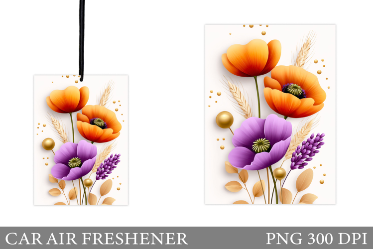Flowers Car Air Freshener. Floral Car Air Freshener Design